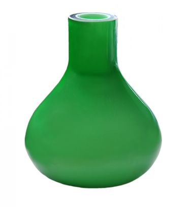 Handgearbeitete Flower Mini-Vase aus Glas - Paul Nagel - Design Grün - mundgeblasen - 8 cm