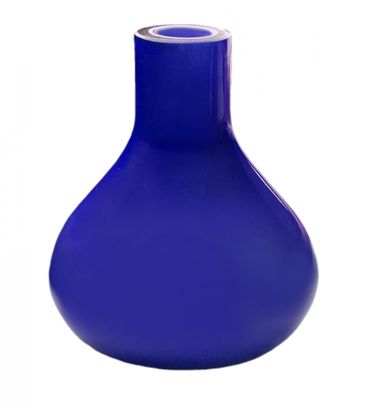 Handgearbeitete Flower Mini-Vase aus Glas - Paul Nagel - Design Dunkelblau - mundgeblasen - 8 cm