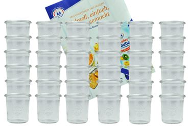 36er Set Weck Gläser 140 ml Sturzgläser incl. Diamant-Zucker Gelierzauber Rezeptheft_Bild_2