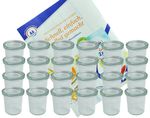 24er Set Weck Gläser 140 ml Sturzgläser mit 24 Glasdeckeln incl. Diamant-Zucker Gelierzauber Rezeptheft_Bild_2