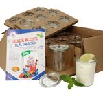 12er Set Weck Gläser 160 ml Sturzgläser mit 12 Glasdeckeln incl. Diamant-Zucker Gelierzauber Rezeptheft FÜR KÜCHENMASCHINE_Bild_1