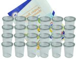 24er Set Weck Gläser 160 ml Sturzgläser mit 24 Glasdeckeln incl. Diamant-Zucker Gelierzauber Rezeptheft_Bild_3