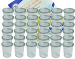 36er Set Weck Gläser 160 ml Sturzgläser mit 36 Glasdeckeln incl. Diamant-Zucker Gelierzauber Rezeptheft_Bild_3
