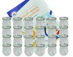 24er Set Weck Gläser 220 ml Tulpengläser mit 24 Glasdeckeln incl. Diamant-Zucker Gelierzauber Rezeptheft_Bild_3