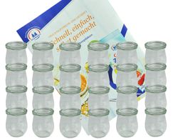 220deckel24.jpg 24er Set Weck Gläser 220 ml Tulpengläser mit 24 Glasdeckeln incl. Diamant-Zucker Gelierzauber Rezeptheft_Bild_3