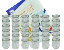 220deckel36.jpg 36er Set Weck Gläser 220 ml Tulpengläser mit 36 Glasdeckeln incl. Diamant-Zucker Gelierzauber Rezeptheft_Bild_3