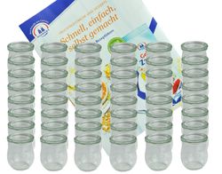220deckel48.jpg 48er Set Weck Gläser 220 ml Tulpengläser mit 48 Glasdeckeln incl. Diamant-Zucker Gelierzauber Rezeptheft_Bild_3
