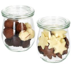 Weck-Tulpe-220ml-Deko-Glasdeckel.jpg 48er Set Weck Gläser 220 ml Tulpengläser mit 48 Glasdeckeln incl. Diamant-Zucker Gelierzauber Rezeptheft_Bild_5