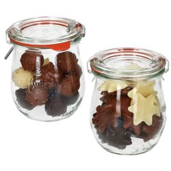 Weck-Tulpe-220ml-Deko-Klammern-Gummis-Deckel.jpg 36 Einkochringen und 72 Klammern incl. Diamant-Zucker Gelierzauber Rezeptheft_Bild_6