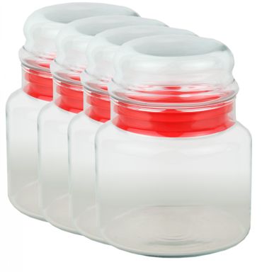 4er Set Vorratsdose Prestige - 635ml Vorratsbehälter aus Kristallglas mit Aromaverschluss_Bild_2