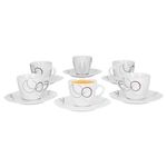 5cm Palazzo - aus weißem Porzellan mit Dekor-Kreisen in grau und dunkelrot_Bild_1