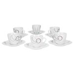 5cm Palazzo - aus weißem Porzellan mit Dekor-Kreisen in grau und dunkelrot_Bild_2