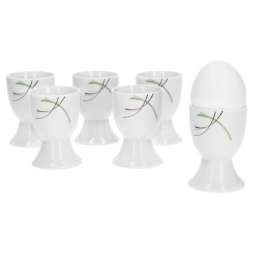 8cm - weißes Porzellan mit Liniendekor 6 Stück_Bild_1