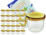 25er Set Sturzglas 230 ml Marmeladenglas Einmachglas Einweckglas To 82 Holzdekor Deckel incl. Diamant-Zucker Gelierzauber Rezeptheft_Bild_2