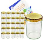 25er Set Sturzglas 435 ml Marmeladenglas Einmachglas Einweckglas To 82 Holzdekor Deckel incl. Diamant-Zucker Gelierzauber Rezeptheft_Bild_5