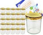 25er Set Sturzglas 350 ml Marmeladenglas Einmachglas Einweckglas To 82 Holzdekor Deckel incl. Diamant-Zucker Gelierzauber Rezeptheft_Bild_5