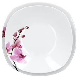 van-well-kyoto-tafel-drauf.jpg Tafelservice 12-tlg. Kyoto Orchidee leicht eckig Porzellan für 6 Personen weiß mit Dekor_Bild_1