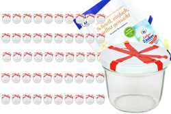 50er.jpg 50er Set Sturzglas 230 ml To 82 Schleifendekor Deckel incl. Diamant Gelierzauber Rezeptheft_Bild_4