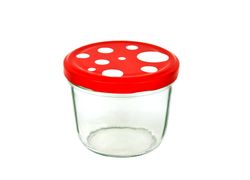 230er.jpg 100er Set Sturzglas 230 ml To 82 Fliegenpilz Deckel rot weiß gepunktet incl. Diamant Gelierzauber Rezeptheft_Bild_1