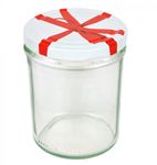 12er Set Sturzglas 435 ml To 82 Schleifendekor Deckel incl. Diamant Gelierzauber Rezeptheft_Bild_1