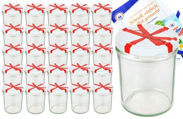 25er Set Sturzglas 435 ml To 82 Schleifendekor Deckel incl. Diamant Gelierzauber Rezeptheft_Bild_4