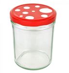 25er Set Sturzglas 435 ml To 82 Fliegenpilz Deckel rot weiß gepunktet incl. Diamant Gelierzauber Rezeptheft_Bild_1