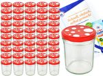 50er Set Sturzglas 435 ml To 82 Fliegenpilz Deckel rot weiß gepunktet incl. Diamant Gelierzauber Rezeptheft_Bild_4