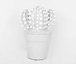 Deko-Kaktus Emma M in Weiß/Grau aus Keramik - C1057-S1-W