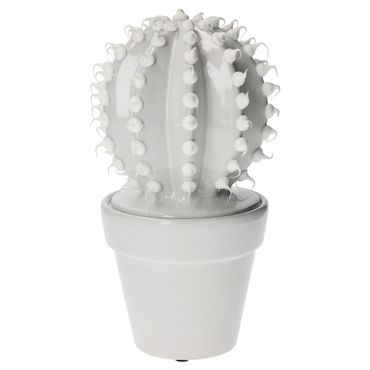Deko-Kaktus Brice M in Weiß/Grau aus Keramik - C1059-S1-W