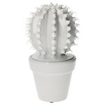 Deko-Kaktus Brice M in Weiß/Grau aus Keramik - C1059-S1-W