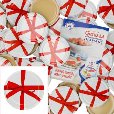 50er Set Deckel To 82 Schleifendekor passend für 230ml / 350ml / 435ml Gläser_Bild_1