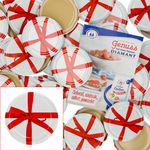 50er Set Deckel To 82 Schleifendekor passend für 230ml / 350ml / 435ml Gläser_Bild_1