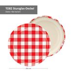 40er Set Sturzglas 230 ml mit rot kariertem Deckel inkl. Diamant Gelierzauber Rezeptheft_Bild_5