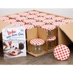 40er Set Sturzglas 230 ml mit rot kariertem Deckel inkl. Diamant Gelierzauber Rezeptheft_Bild_6