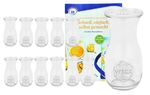 12er Set Weck Gläser 290ml Saftflasche mit 12 Glasdeckeln inkl. Gelierzauber Rezeptheft von Diamantzucker_Bild_2