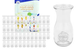 48er.jpg 48er Set Weck Gläser 290ml Saftflasche mit 48 Glasdeckeln inkl. Gelierzauber Rezeptheft von Diamantzucker_Bild_2