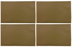 4er.jpg 4er Set Tischsets / Platzsets aus Kunststoff im ansprechenden Braun gewebten Design_Bild_2