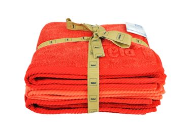 Handtücher-Set Ladessa Koralle 50x100cm 3-tlg. aus biologischer Baumwolle in unterschiedlichen Rottönen_Bild_4