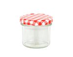 48er Set Sturzglas 125 ml To 66 rot karierter Deckel incl. Diamant Gelierzauber Rezeptheft_Bild_1