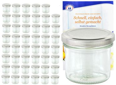 48er Set Sturzglas 125 ml To 66 silberner Deckel incl. Diamant Gelierzauber Rezeptheft_Bild_3