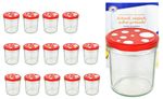 15er Set Sturzglas 350 ml To 82 Fliegenpilz Deckel rot weiß gepunktet incl. Diamant Gelierzauber Rezeptheft_Bild_4