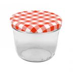 24er Set Sturzglas 230 ml To 82 rot karierter Deckel incl. Diamant-Zucker Gelierzauber Rezeptheft_Bild_3