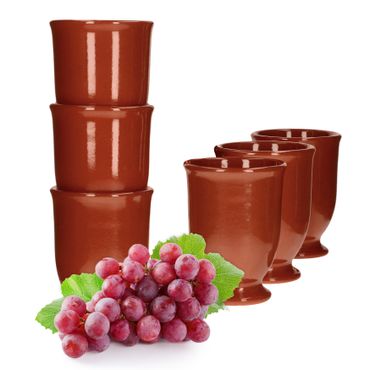 6er Set Lasierte Tonbecher 175ml ideal für Honigwein_Bild_1