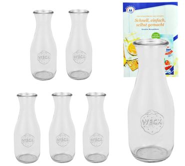 6er Set Weck Gläser 1062ml Saftflasche inkl. Gelierzauber Rezeptheft von Diamantzucker_Bild_2