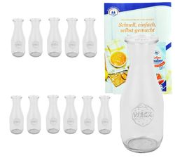 12er.jpg 12er Set Weck Gläser 1062ml Saftflasche mit 12 Glasdeckeln inkl. Gelierzauber Rezeptheft von Diamantzucker_Bild_4