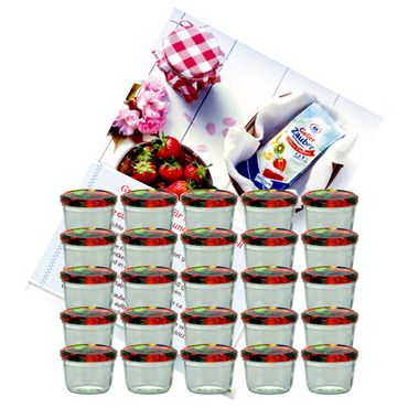 24er Set Sturzglas 230 ml To 82 Obst Dekor Deckel incl. Diamant Gelierzauber Rezeptheft_Bild_2