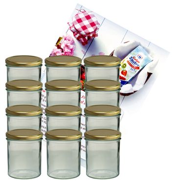 15er Set Sturzglas 350 ml To 82 goldener Deckel incl. Diamant Gelierzauber Rezeptheft_Bild_3