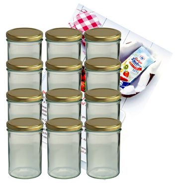 15er Set Sturzglas 435 ml To 82 goldener Deckel incl. Diamant Gelierzauber Rezeptheft_Bild_3