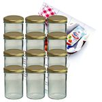 15er Set Sturzglas 435 ml To 82 goldener Deckel incl. Diamant Gelierzauber Rezeptheft_Bild_3