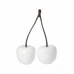 Deko-Doppelkirsche in Weis aus robustem Fiberglas - E2232-S1-W